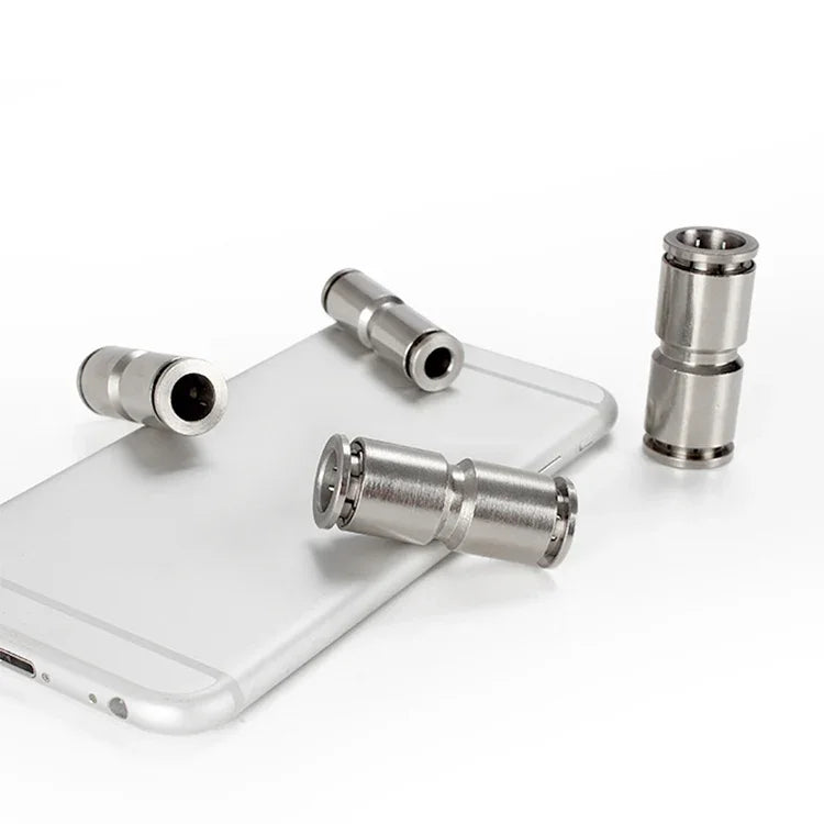 Đầu nối nhanh thẳng khí nén ống đồng mạ niken LAIZE, PU-4, PU-6, PU-8, PU-10, PU-12, PU-14, PU-16