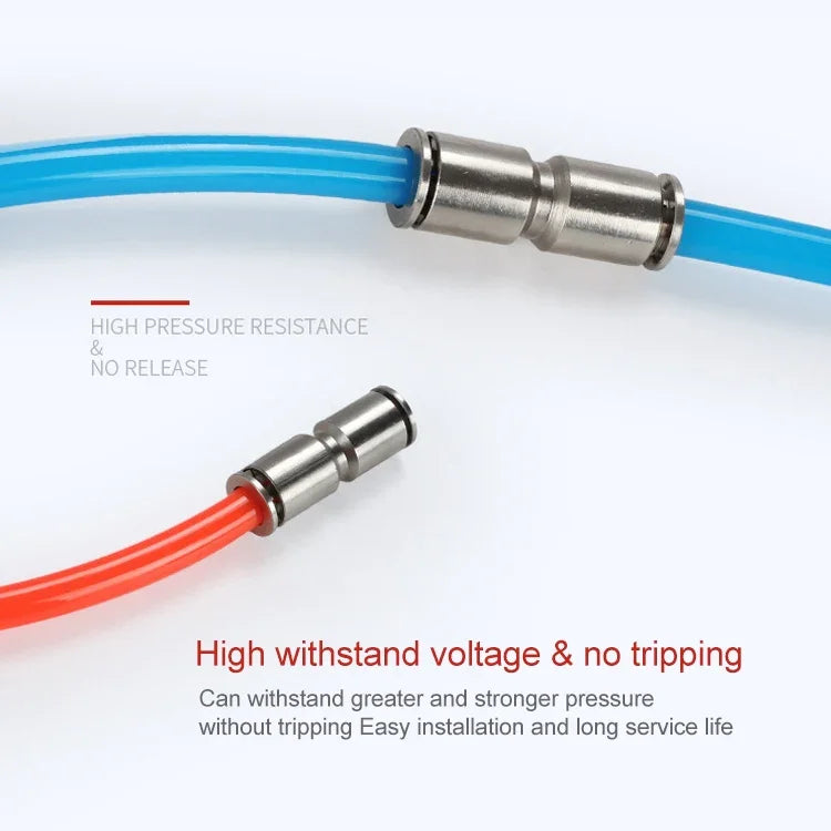 Đầu nối nhanh thẳng khí nén ống đồng mạ niken LAIZE, PU-4, PU-6, PU-8, PU-10, PU-12, PU-14, PU-16