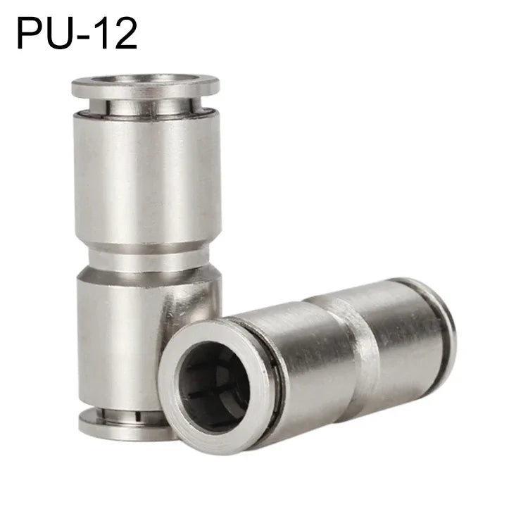 Đầu nối nhanh thẳng khí nén ống đồng mạ niken LAIZE, PU-4, PU-6, PU-8, PU-10, PU-12, PU-14, PU-16