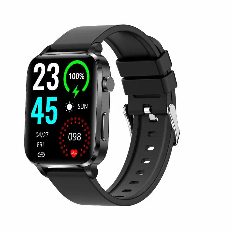 Đồng hồ thông minh F100 màn hình vuông HD 1.7 inch dây TPU Hỗ trợ theo dõi nhiệt độ cơ thể / oxy trong máu, Dây TPU (Đen), Dây TPU (Đỏ), Dây TPU (Xanh dương)