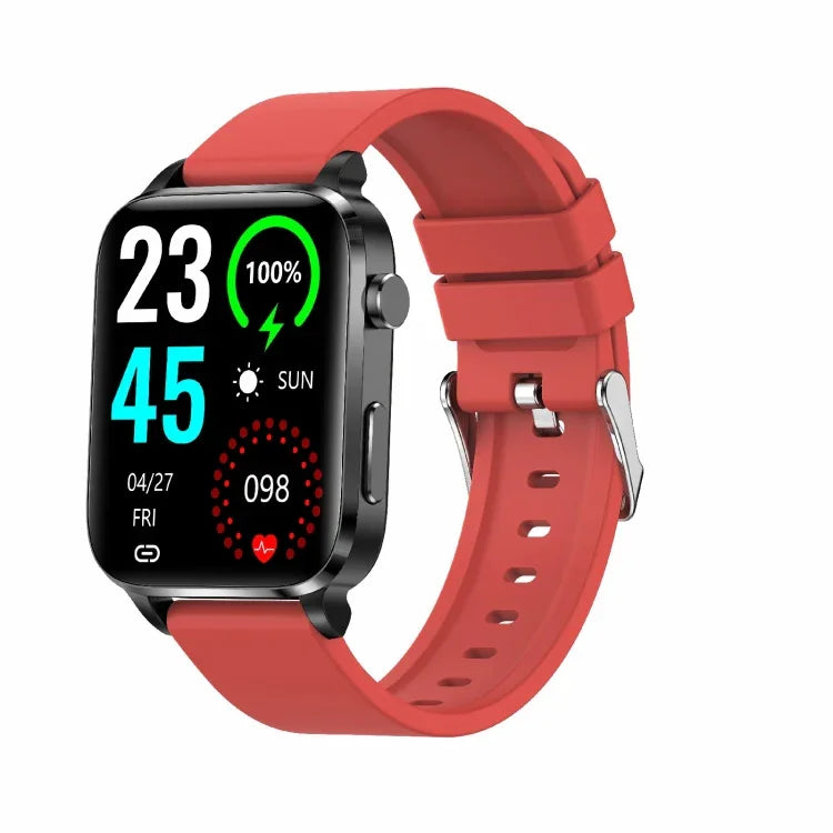 Đồng hồ thông minh F100 màn hình vuông HD 1.7 inch dây TPU Hỗ trợ theo dõi nhiệt độ cơ thể / oxy trong máu, Dây TPU (Đen), Dây TPU (Đỏ), Dây TPU (Xanh dương)