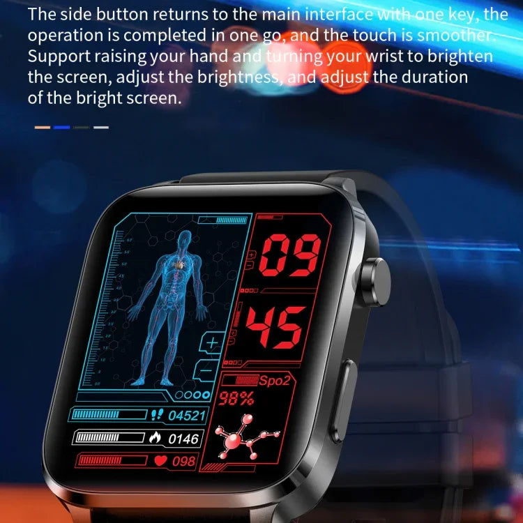 Đồng hồ thông minh F100 màn hình vuông HD 1.7 inch dây TPU Hỗ trợ theo dõi nhiệt độ cơ thể / oxy trong máu, Dây TPU (Đen), Dây TPU (Đỏ), Dây TPU (Xanh dương)