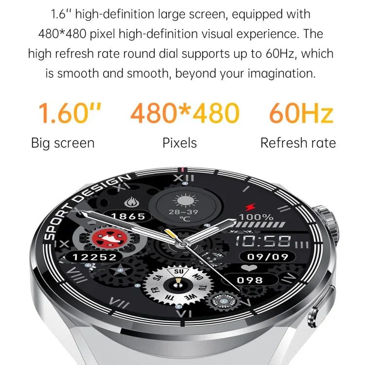 Đồng hồ thông minh MD3MAX màn hình tròn TPU 1.39 inch Hỗ trợ theo dõi nhịp tim / oxy trong máu, Dây TPU