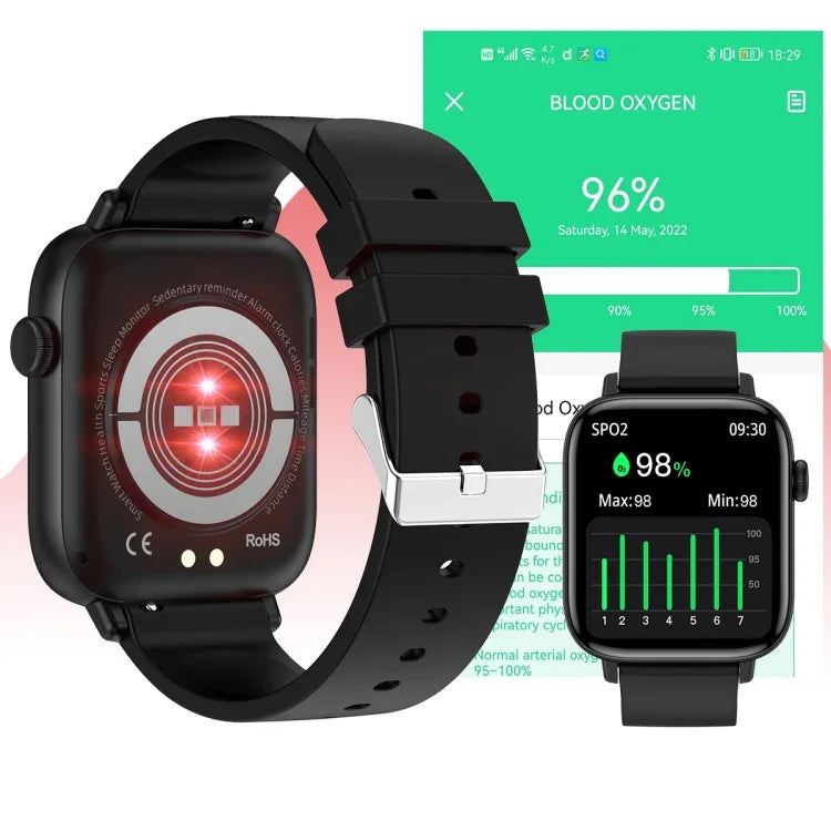 Đồng hồ thông minh T49 màn hình vuông HD 1.9 inch Hỗ trợ theo dõi nhịp tim / Gọi Bluetooth