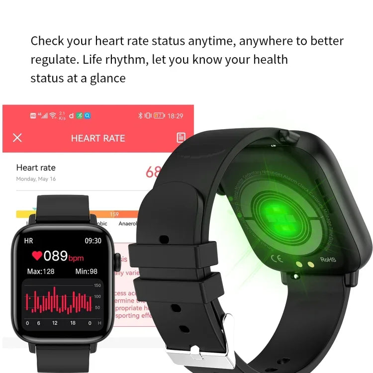 Đồng hồ thông minh T49 màn hình vuông HD 1.9 inch Hỗ trợ theo dõi nhịp tim / Gọi Bluetooth