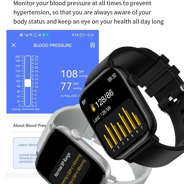 Đồng hồ thông minh T49 màn hình vuông HD 1.9 inch Hỗ trợ theo dõi nhịp tim / Gọi Bluetooth