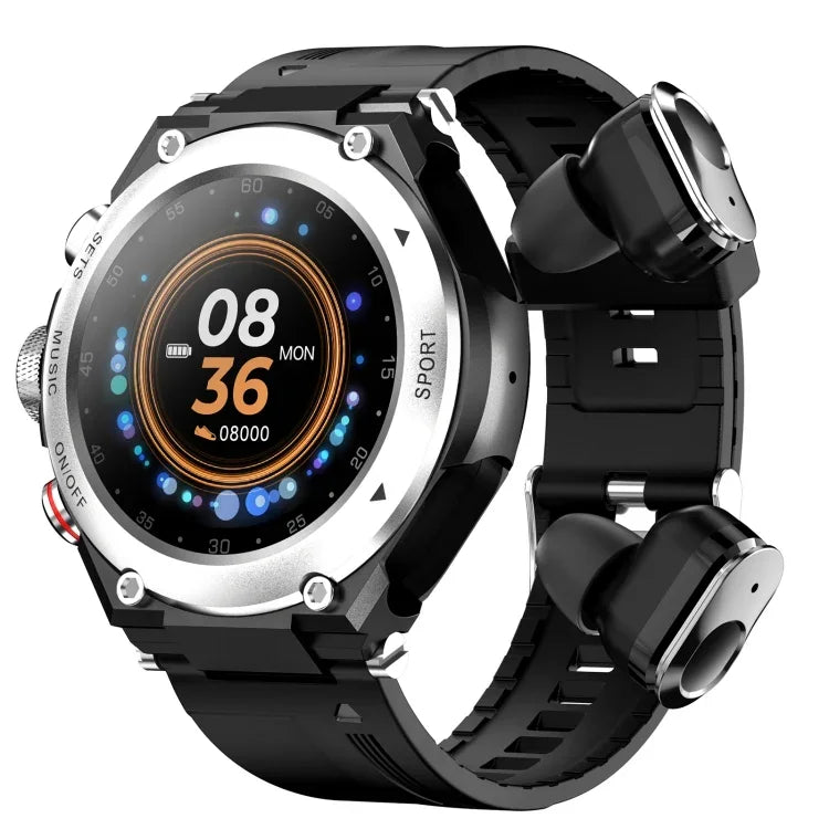Đồng hồ thông minh T92 màn hình cảm ứng IPS 1.28 inch 2 trong 1 tai nghe Bluetooth, Hỗ trợ theo dõi nhịp tim / nghe nhạc Bluetooth