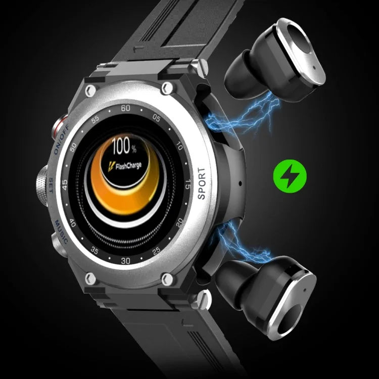 Đồng hồ thông minh T92 màn hình cảm ứng IPS 1.28 inch 2 trong 1 tai nghe Bluetooth, Hỗ trợ theo dõi nhịp tim / nghe nhạc Bluetooth