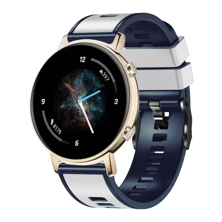 Dây đồng hồ silicone dệt trơn hai màu, cho Samsung Galaxy Watch 5 Pro 45mm