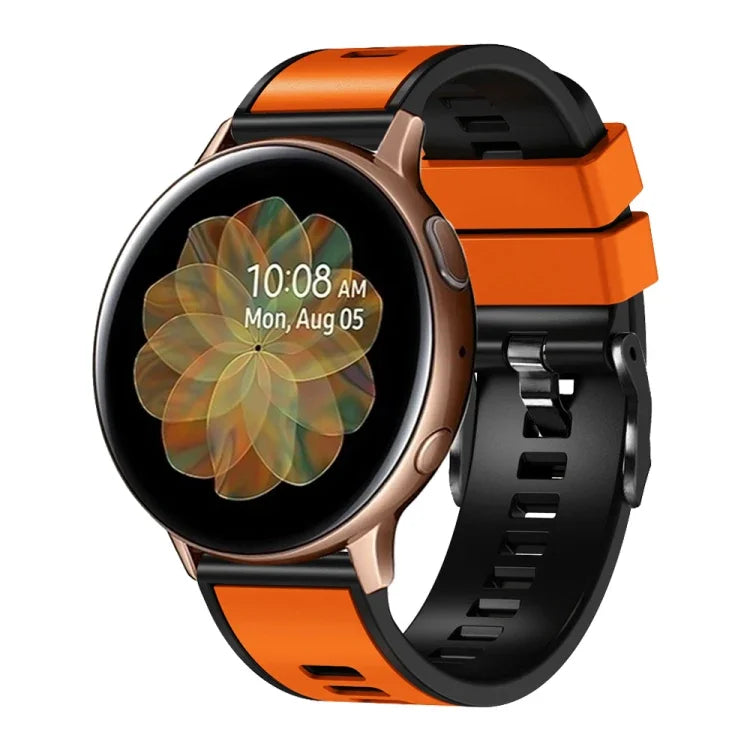 Dây đồng hồ silicone dệt trơn hai màu, cho Samsung Galaxy Watch 5 Pro 45mm