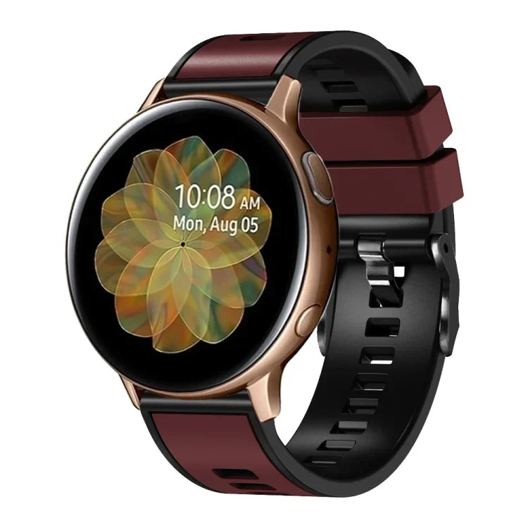 Dây đồng hồ silicone dệt trơn hai màu, cho Samsung Galaxy Watch 5 Pro 45mm