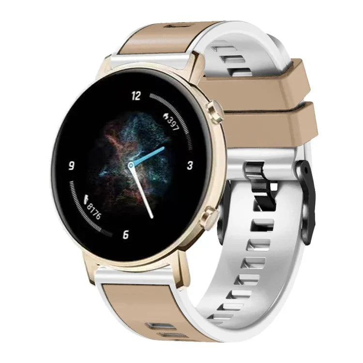 Dây đồng hồ silicone dệt trơn hai màu, cho Samsung Galaxy Watch 5 Pro 45mm