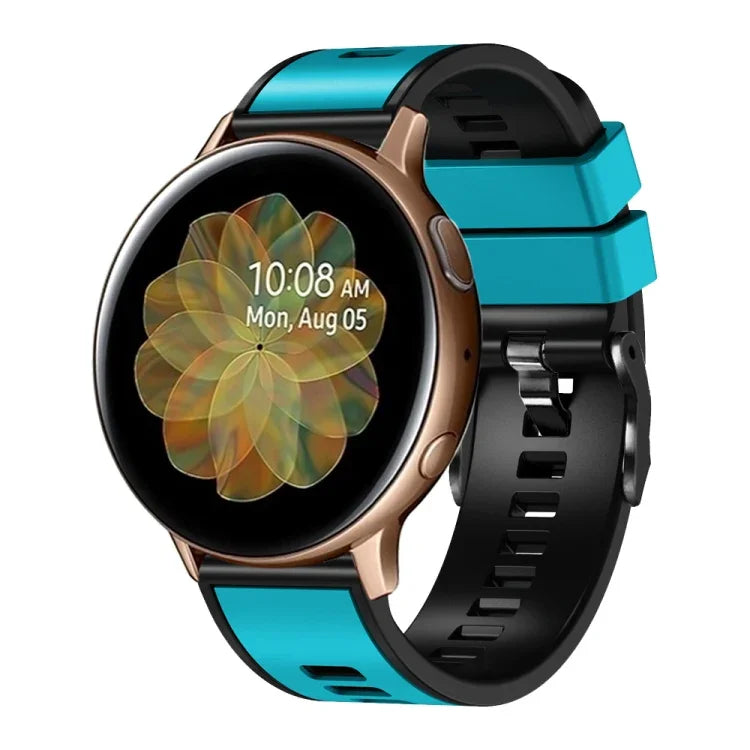 Dây đồng hồ silicone dệt trơn hai màu, cho Samsung Galaxy Watch 5 Pro 45mm