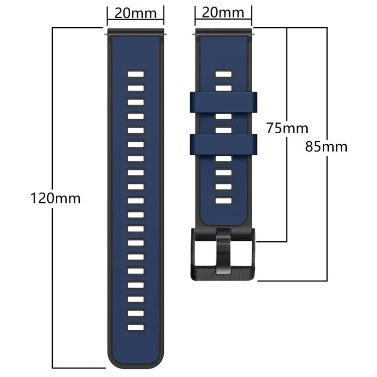 Dây đồng hồ silicone dệt trơn hai màu, cho Samsung Galaxy Watch 5 Pro 45mm