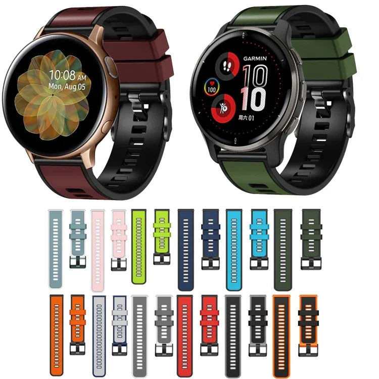Dây đồng hồ silicone dệt trơn hai màu, cho Samsung Galaxy Watch 5 Pro 45mm