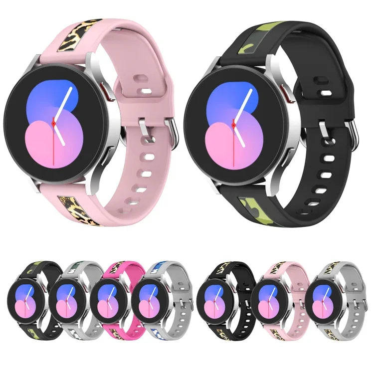 Dây đồng hồ silicone in vân dọc, cho Samsung Galaxy Watch 5 40mm / 44mm, cho Samsung Galaxy Watch 5 Pro 45mm