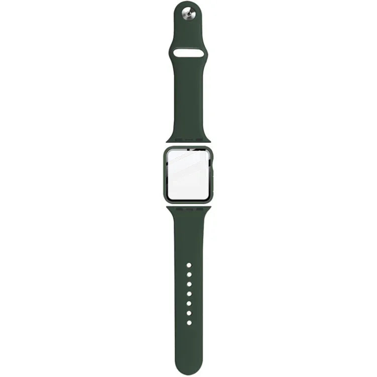Dây đồng hồ silicone imak khung PC kèm kính cường lực, dành cho Apple Watch SE 2022 40mm, dành cho Apple Watch SE 2022 44mm