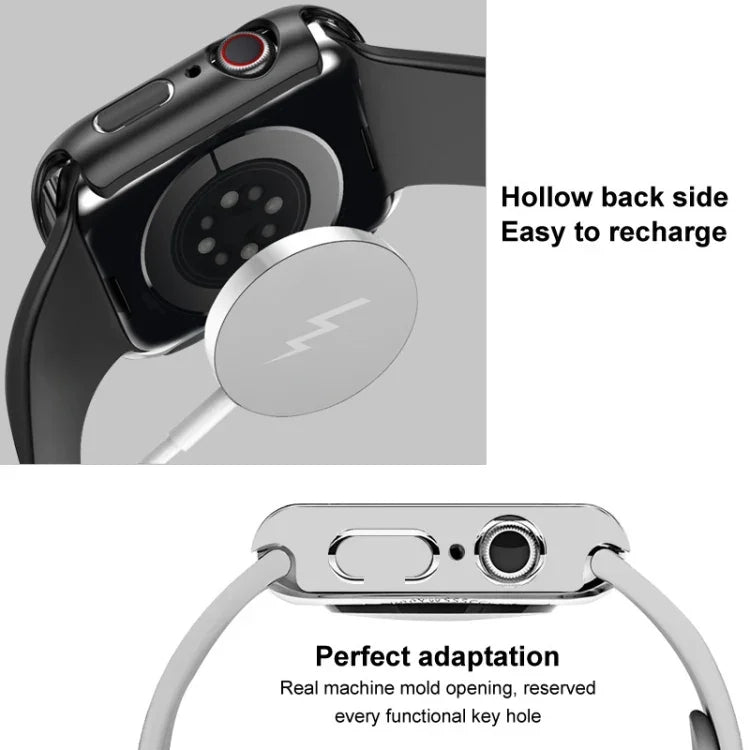 Dây đồng hồ silicone imak khung PC kèm kính cường lực, dành cho Apple Watch SE 2022 40mm, dành cho Apple Watch SE 2022 44mm