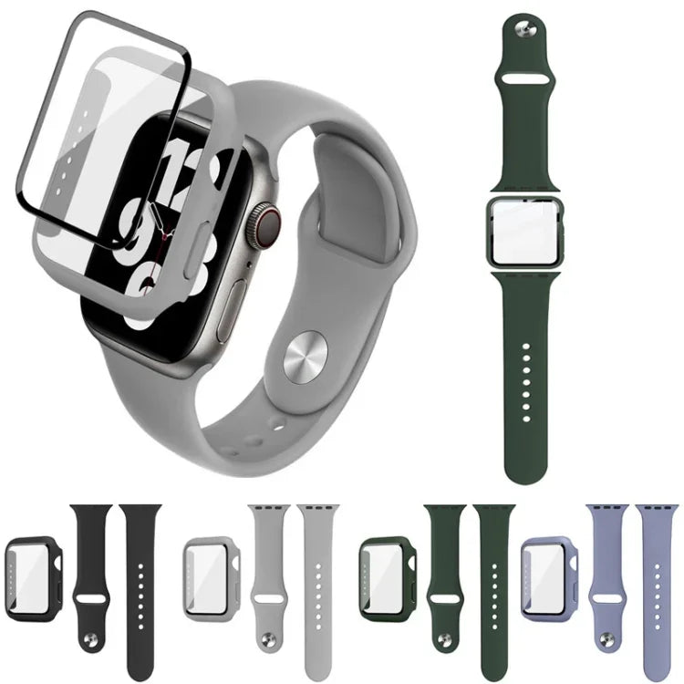 Dây đồng hồ silicone imak khung PC kèm kính cường lực, dành cho Apple Watch SE 2022 40mm, dành cho Apple Watch SE 2022 44mm