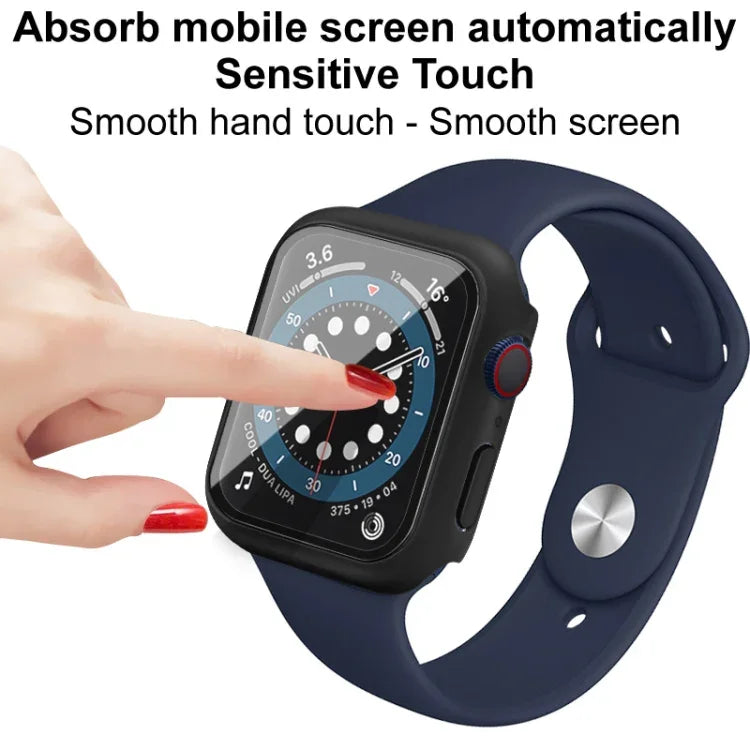 Ốp khung PC imak kèm kính cường lực, dành cho Apple Watch Series 4/5/6/SE 1/2/3 40mm, dành cho Apple Watch Series 4/5/6/SE 1/2/3 44mm, dành cho Apple Watch Series 9 / 8 / 7 41mm, dành cho Apple Watch Series 9 / 8 / 7 45mm