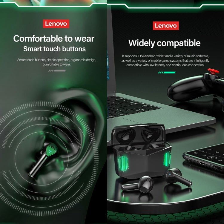 Tai nghe chơi game thể thao Bluetooth không dây chống nước giảm ồn Lenovo GM5 TWS kèm mic, GM5