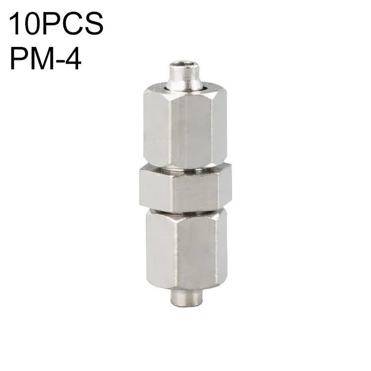 Bộ 2 đầu nối nhanh thẳng khí nén ống đồng mạ niken LAIZE PM-4, PM-4 (2 cái), PM-6 (2 cái), PM-8 (2 cái), PM-10 (2 cái), PM-12, PM-14, PM-16