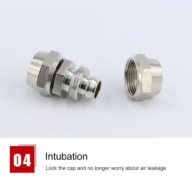Bộ 2 đầu nối nhanh thẳng khí nén ống đồng mạ niken LAIZE PM-4, PM-4 (2 cái), PM-6 (2 cái), PM-8 (2 cái), PM-10 (2 cái), PM-12, PM-14, PM-16