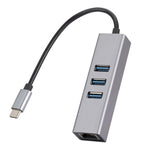 Bộ chuyển đổi HUB SL-030 USB-C / Type-C sang Gigabit Ethernet RJ45 & 3 cổng USB 3.0, USB-C / Type-C sang RJ45 & 3 cổng USB