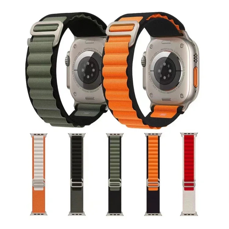 Dây đồng hồ nylon hai màu thoáng khí cho Apple Watch, Ultra 49mm / Series 8&7 45mm / SE 2&6&SE&5&4 44mm / 3&2&1 42mm, Series 8&7 41mm / SE 2&6&SE&5&4 40mm / 3&2&1 38mm