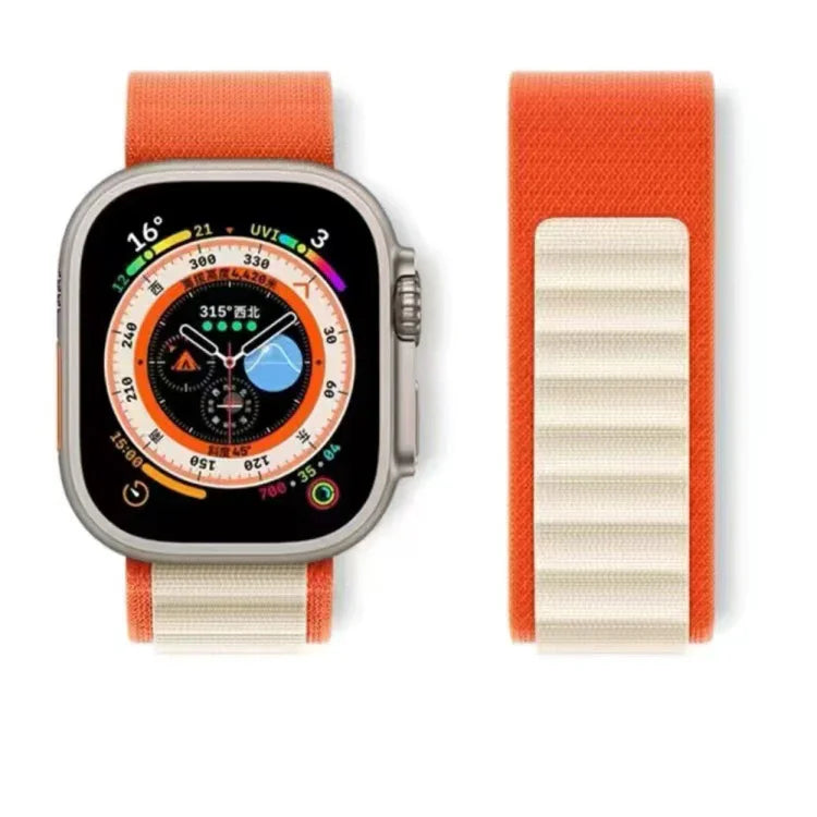 Dây đồng hồ nylon hai màu thoáng khí cho Apple Watch, Ultra 49mm / Series 8&7 45mm / SE 2&6&SE&5&4 44mm / 3&2&1 42mm, Series 8&7 41mm / SE 2&6&SE&5&4 40mm / 3&2&1 38mm