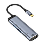 Bộ chuyển đổi đa năng 6 trong 1 Type-C sang VGA+HDMI+USB đôi+USB-C đôi Y002, Y002