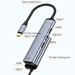 Bộ chuyển đổi đa năng 6 trong 1 USB-C/Type-C sang HDMI+USB 3.1+USB 2.0 đôi+USB-C đôi Y004, Y004