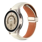 Dây đồng hồ da thật khóa gập, dành cho Samsung Galaxy Watch 5