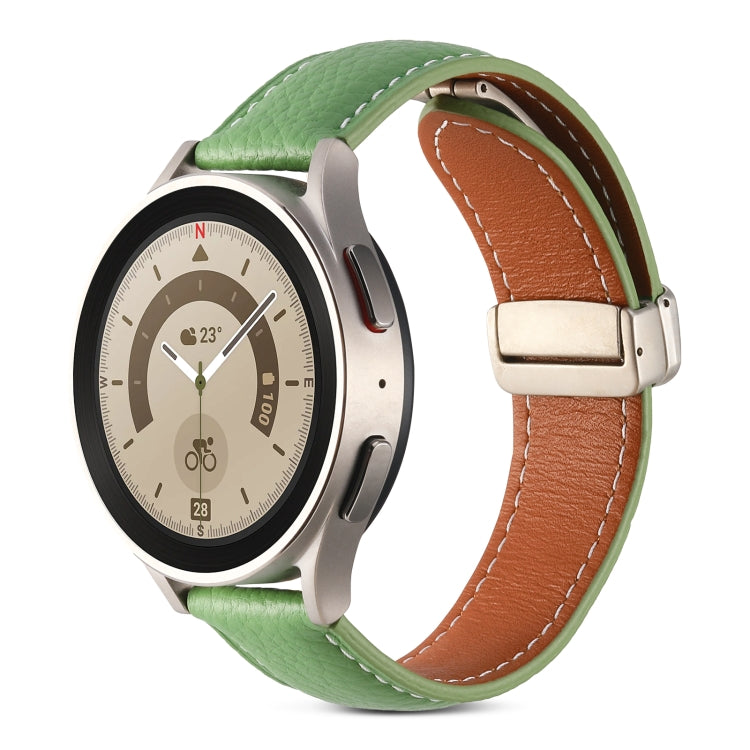 Dây đồng hồ da thật khóa gập, dành cho Samsung Galaxy Watch 5