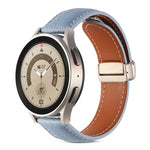 Dây đồng hồ da thật khóa gập, dành cho Samsung Galaxy Watch 5