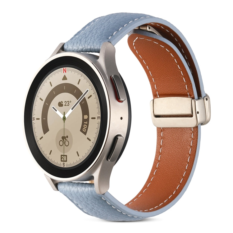 Dây đồng hồ da thật khóa gập, dành cho Samsung Galaxy Watch 5