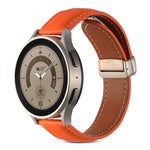 Dây đồng hồ da thật khóa gập, dành cho Samsung Galaxy Watch 5