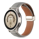 Dây đồng hồ da thật khóa gập, dành cho Samsung Galaxy Watch 5