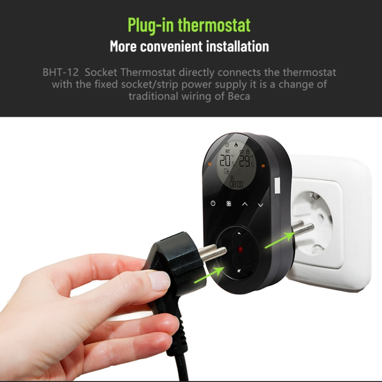 Bộ điều nhiệt LCD cắm phích, phích cắm EU, có WiFi, không có WiFi