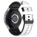 Dây đồng hồ silicone da khóa đen cho Samsung Galaxy Watch5 44mm / 40mm, S, L