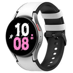 Dây đồng hồ silicone da khóa đen cho Samsung Galaxy Watch5 44mm / 40mm, S, L