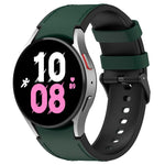Dây đồng hồ silicone da khóa đen cho Samsung Galaxy Watch5 44mm / 40mm, S, L