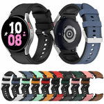 Dây đồng hồ silicone da khóa bạc cho Samsung Galaxy Watch5 44mm / 40mm, S, L