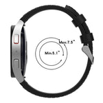 Dây đồng hồ silicone da khóa bạc cho Samsung Galaxy Watch5 44mm / 40mm, S, L