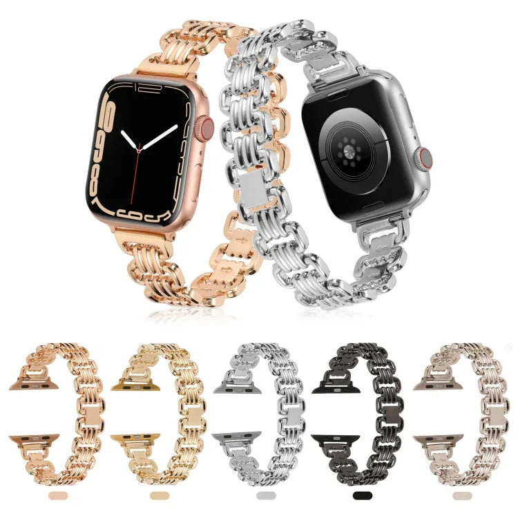 Dây đồng hồ kim loại U-chain, Dành cho Apple Watch Ultra 49mm / Series 8&7 45mm / SE 2&6&SE&5&4 44mm / 3&2&1 42mm, Dành cho Apple Watch Series 8&7 41mm / SE 2&6&SE&5&4 40mm / 3&2&1 38mm