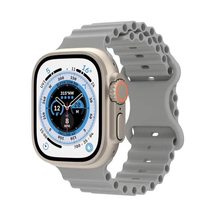 Dây đồng hồ silicone phong cách đại dương, Dành cho Apple Watch Ultra 49mm / Series 8&7 45mm / SE 2&6&SE&5&4 44mm / 3&2&1 42mm, Dành cho Apple Watch Series 8&7 41mm / SE 2&6&SE&5&4 40mm / 3&2&1 38mm