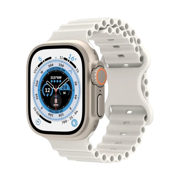 Dây đồng hồ silicone phong cách đại dương, Dành cho Apple Watch Ultra 49mm / Series 8&7 45mm / SE 2&6&SE&5&4 44mm / 3&2&1 42mm, Dành cho Apple Watch Series 8&7 41mm / SE 2&6&SE&5&4 40mm / 3&2&1 38mm