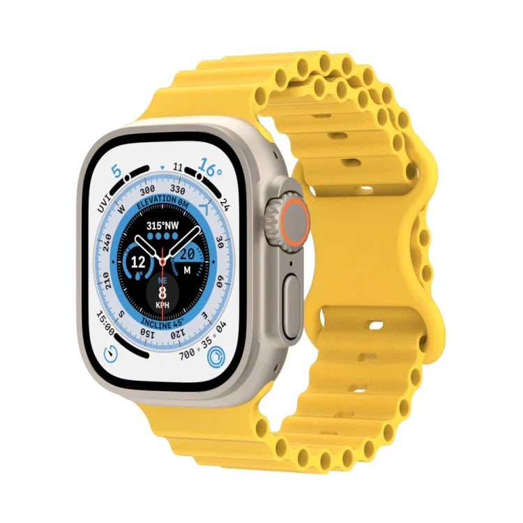 Dây đồng hồ silicone phong cách đại dương, Dành cho Apple Watch Ultra 49mm / Series 8&7 45mm / SE 2&6&SE&5&4 44mm / 3&2&1 42mm, Dành cho Apple Watch Series 8&7 41mm / SE 2&6&SE&5&4 40mm / 3&2&1 38mm