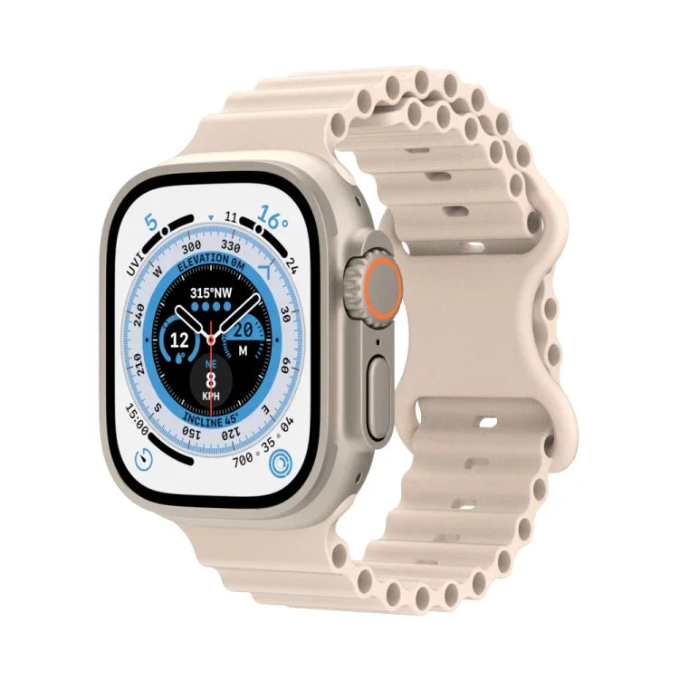 Dây đồng hồ silicone phong cách đại dương, Dành cho Apple Watch Ultra 49mm / Series 8&7 45mm / SE 2&6&SE&5&4 44mm / 3&2&1 42mm, Dành cho Apple Watch Series 8&7 41mm / SE 2&6&SE&5&4 40mm / 3&2&1 38mm