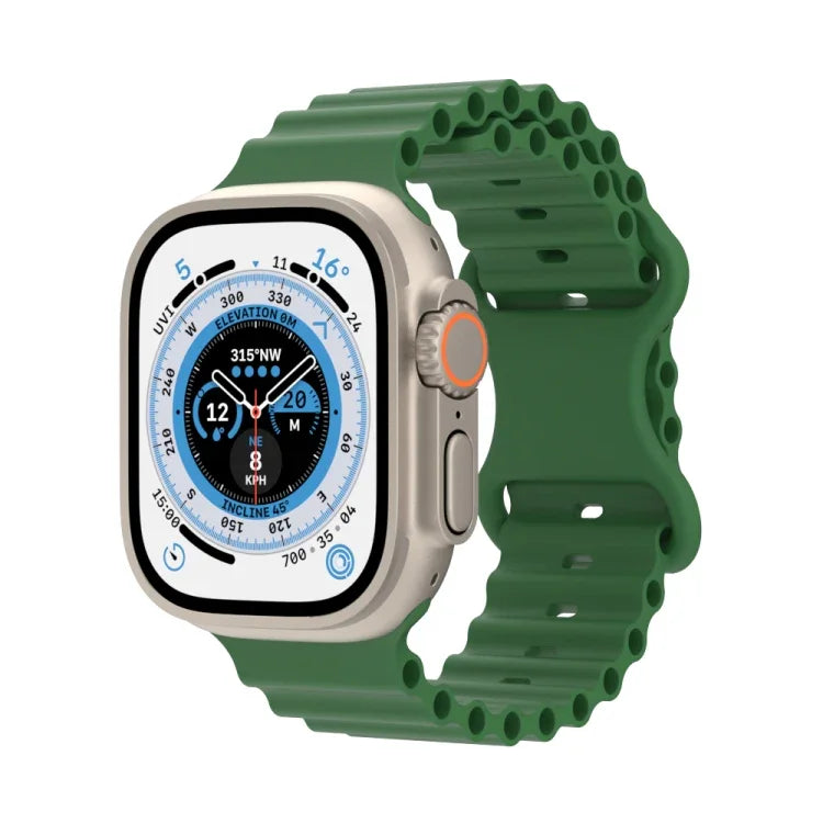 Dây đồng hồ silicone phong cách đại dương, Dành cho Apple Watch Ultra 49mm / Series 8&7 45mm / SE 2&6&SE&5&4 44mm / 3&2&1 42mm, Dành cho Apple Watch Series 8&7 41mm / SE 2&6&SE&5&4 40mm / 3&2&1 38mm